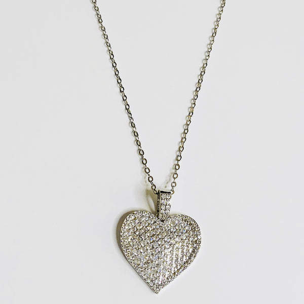 Heart Pendant CZ Necklace