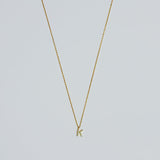 Gold Mini Letter Initial Pendant Necklace