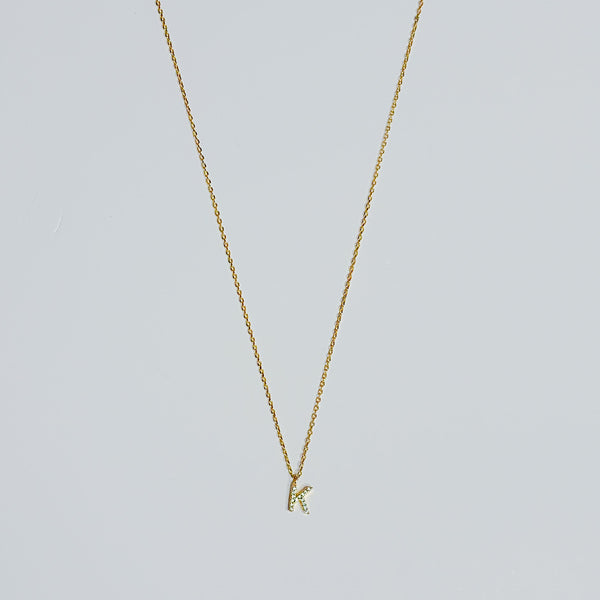 Gold Mini Letter Initial Pendant Necklace