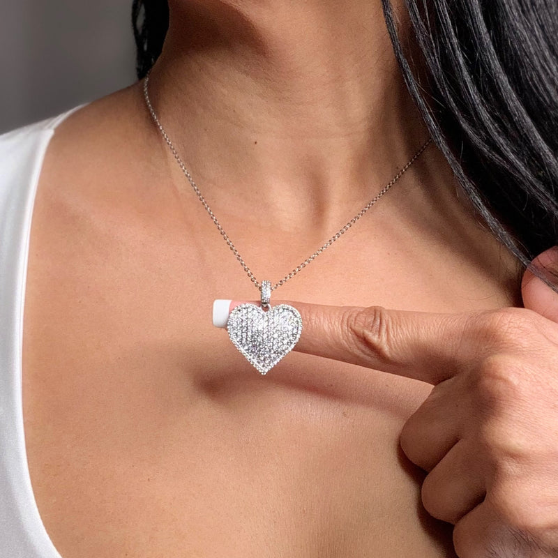 Heart Pendant CZ Necklace