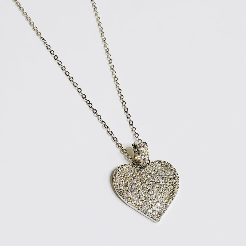 Heart Pendant CZ Necklace